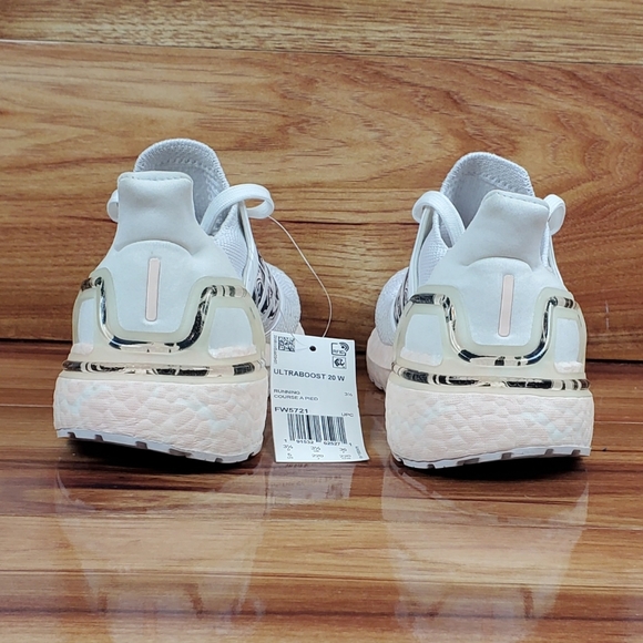 Adidas Women's UltraBoost 20 "Glam Pack- White Pink Tint" FW5721 Size 5 and 6 - Picture 5 of 9
